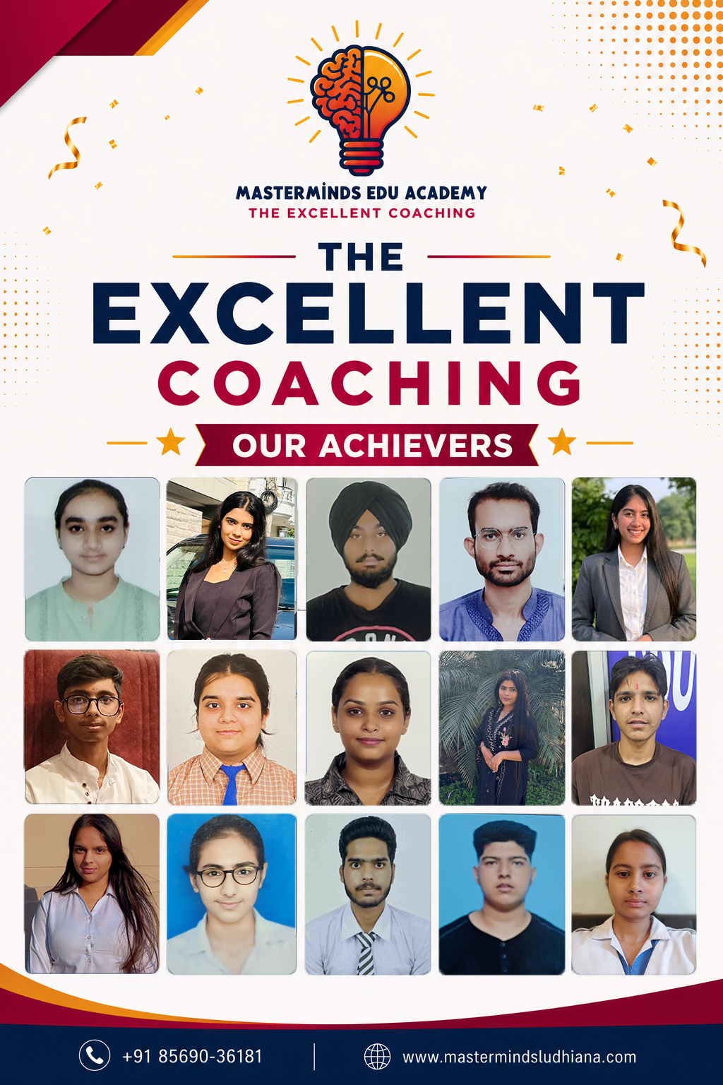 Masterminds Edu Academy achievers featured in a student collage